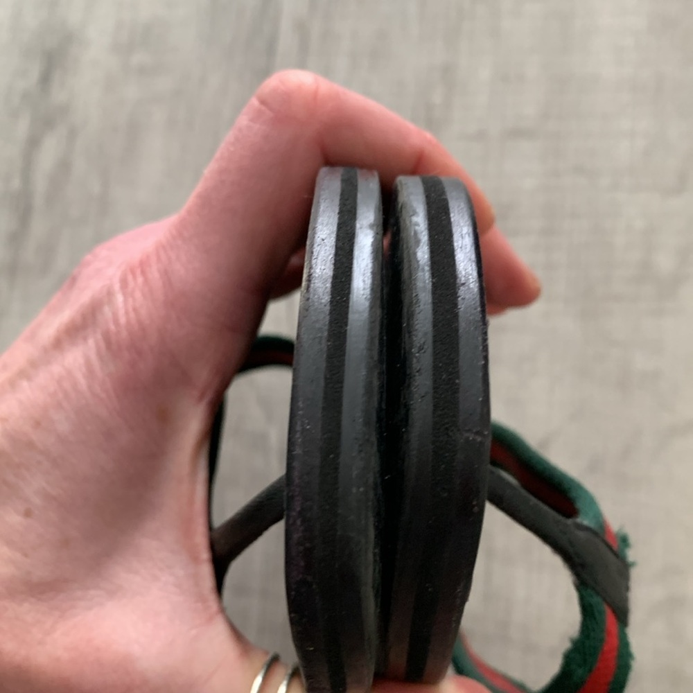 Gucci Black Flip Flops with Red and Green Straps - Picture 7 of 16